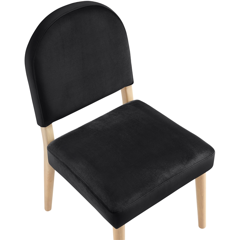 Meridian Furniture Varinelle Black Velvet Upholstered Dining Chair (Set of 2)