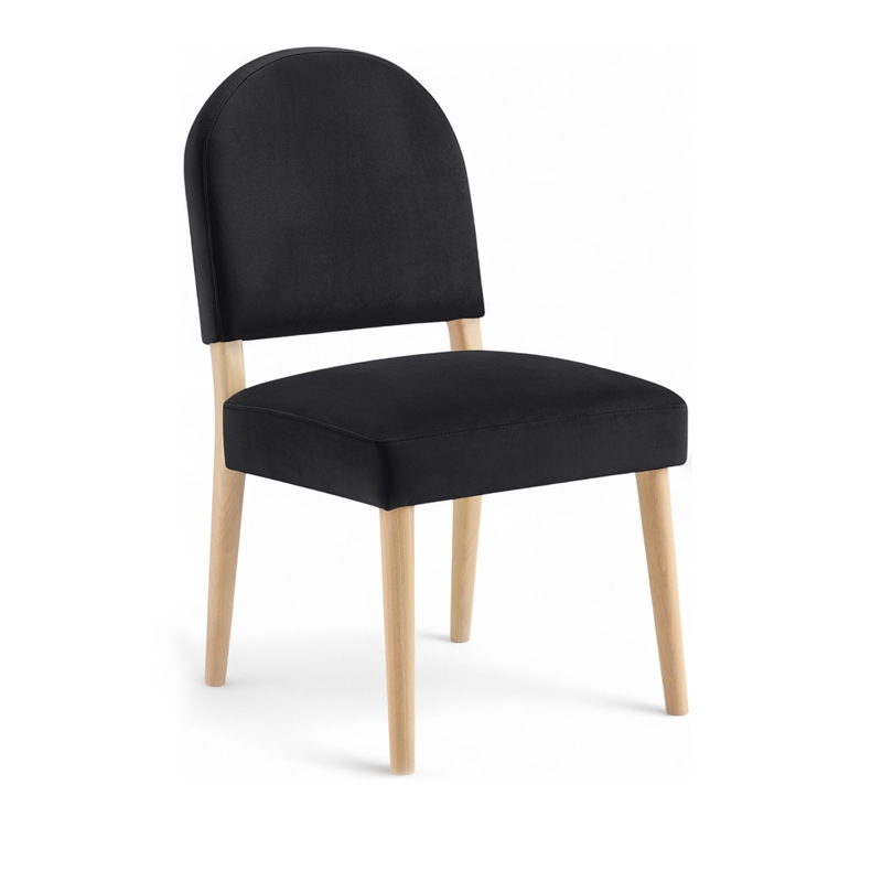 Meridian Furniture Varinelle Black Velvet Upholstered Dining Chair (Set of 2)
