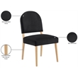Meridian Furniture Varinelle Black Velvet Upholstered Dining Chair (Set of 2)