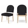 Meridian Furniture Varinelle Black Velvet Upholstered Dining Chair (Set of 2)