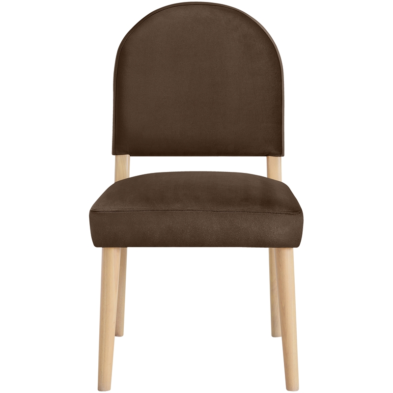 Meridian Furniture Varinelle Brown Velvet Upholstered Dining Chair (Set of 2)