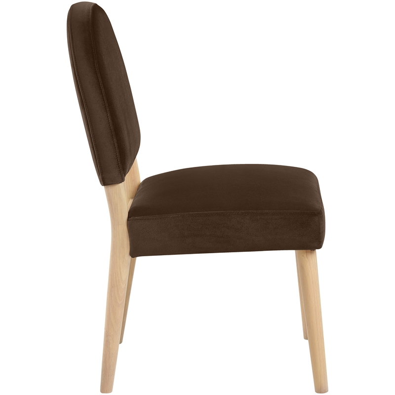 Meridian Furniture Varinelle Brown Velvet Upholstered Dining Chair (Set of 2)