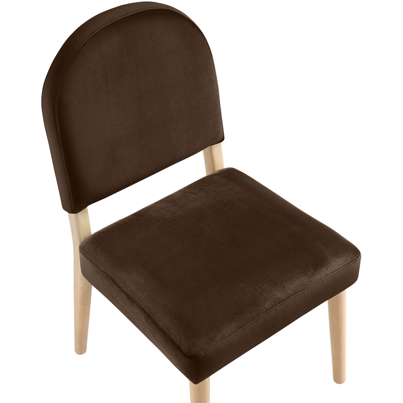 Meridian Furniture Varinelle Brown Velvet Upholstered Dining Chair (Set of 2)