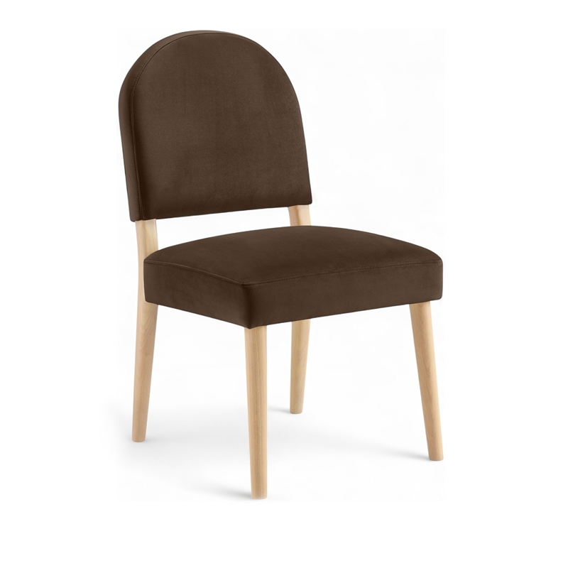 Meridian Furniture Varinelle Brown Velvet Upholstered Dining Chair (Set of 2)