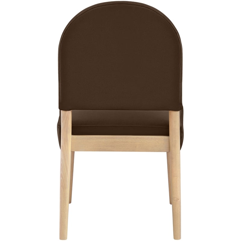 Meridian Furniture Varinelle Brown Velvet Upholstered Dining Chair (Set of 2)