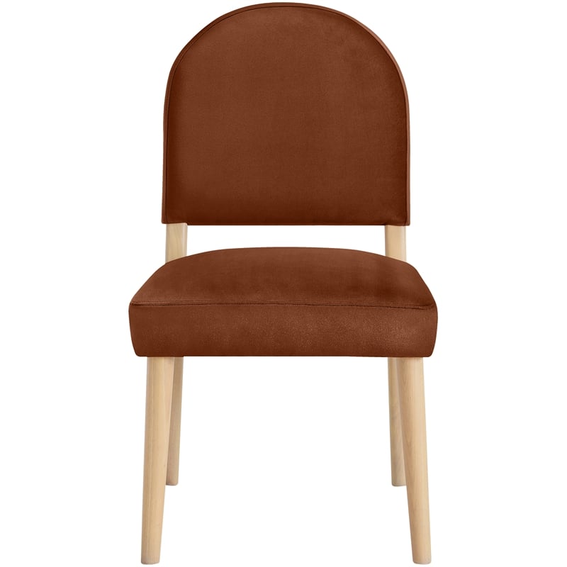 Meridian Furniture Varinelle Cognac Velvet Upholstered Dining Chair (Set of 2)