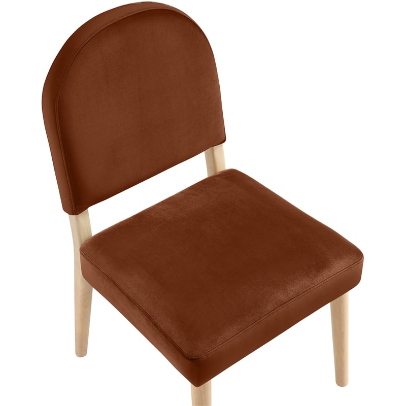 Meridian Furniture Varinelle Cognac Velvet Upholstered Dining Chair (Set of 2)
