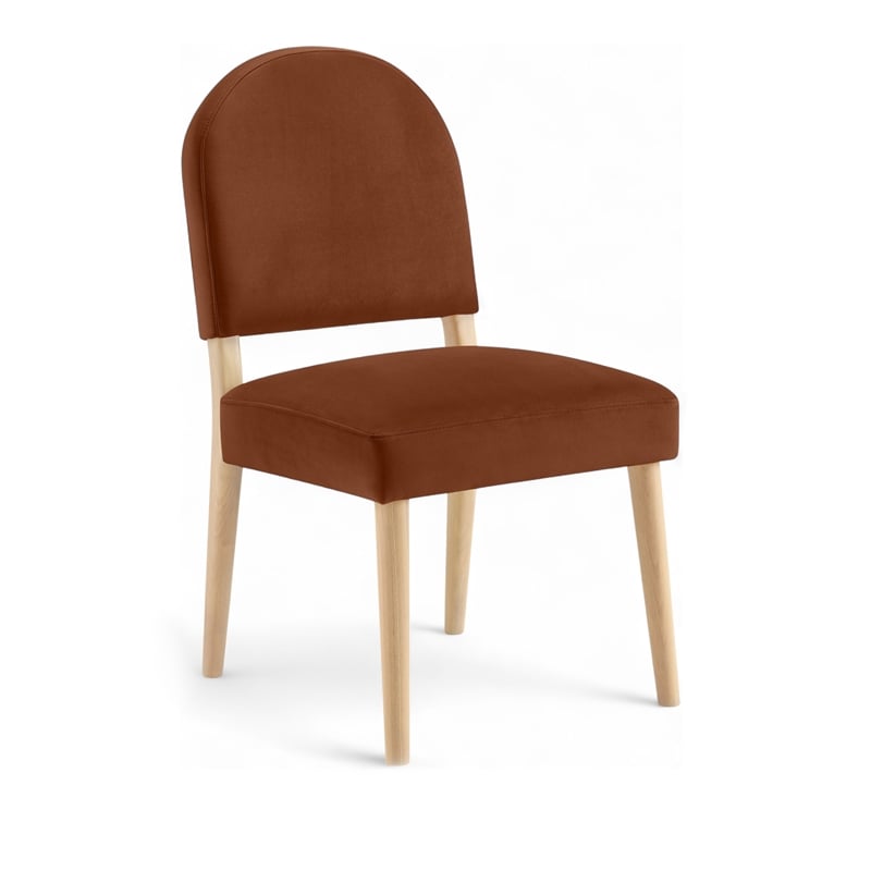 Meridian Furniture Varinelle Cognac Velvet Upholstered Dining Chair (Set of 2)
