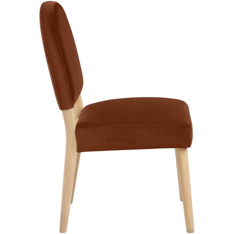 Meridian Furniture Varinelle Cognac Velvet Upholstered Dining Chair (Set of 2)