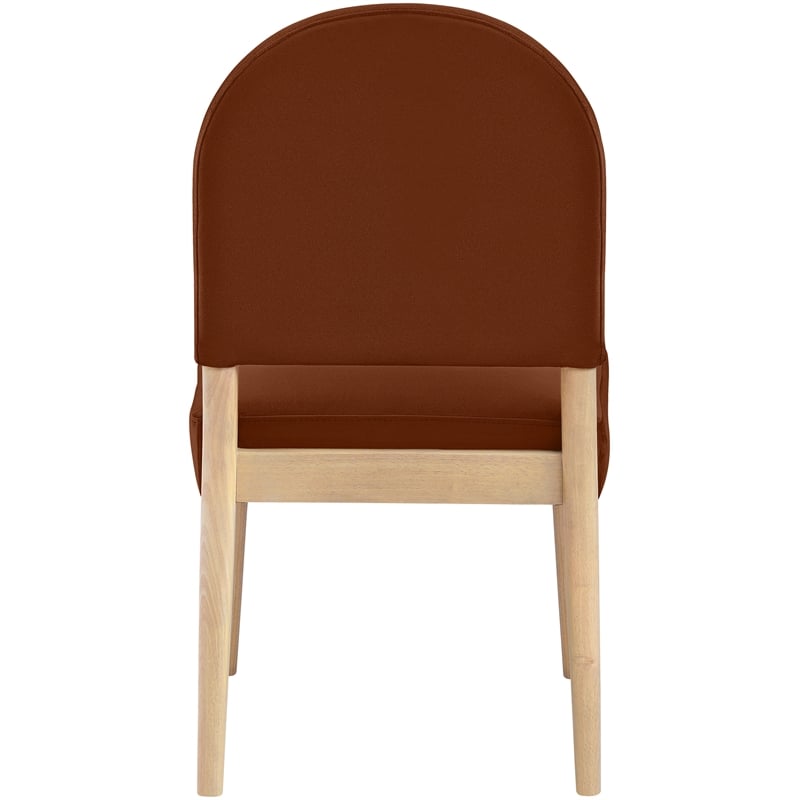 Meridian Furniture Varinelle Cognac Velvet Upholstered Dining Chair (Set of 2)