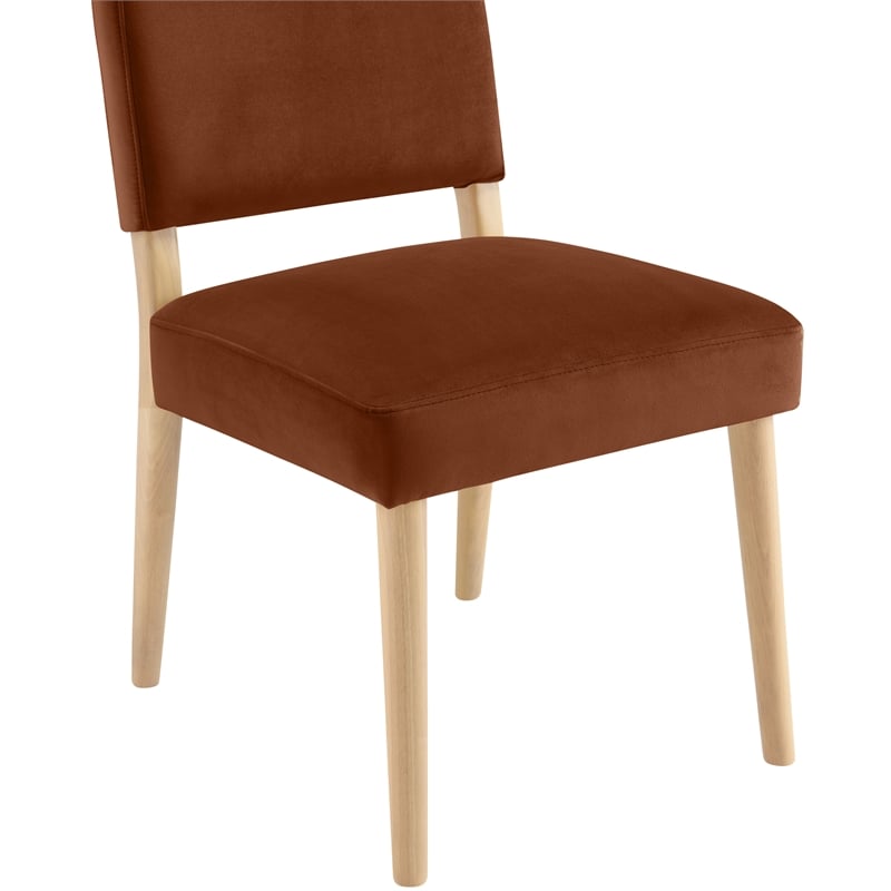 Meridian Furniture Varinelle Cognac Velvet Upholstered Dining Chair (Set of 2)