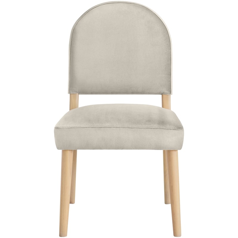 Meridian Furniture Varinelle Cream Velvet Upholstered Dining Chair (Set of 2)