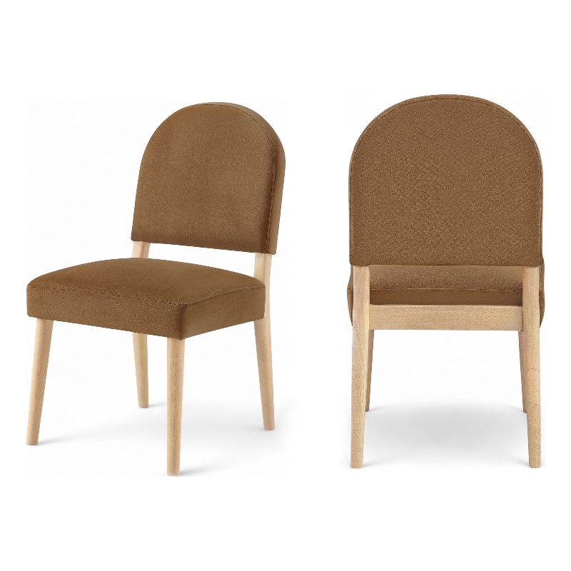 Meridian Furniture Varinelle Saddle Velvet Upholstered Dining Chair (Set of 2)