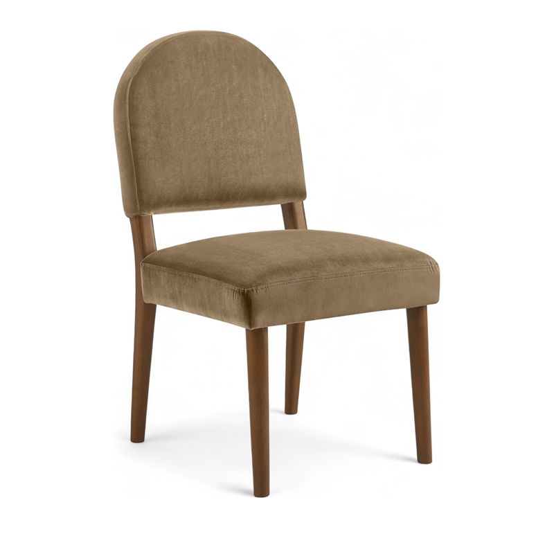 Meridian Furniture Varinelle Beige Velvet Upholstered Dining Chair (Set of 2)