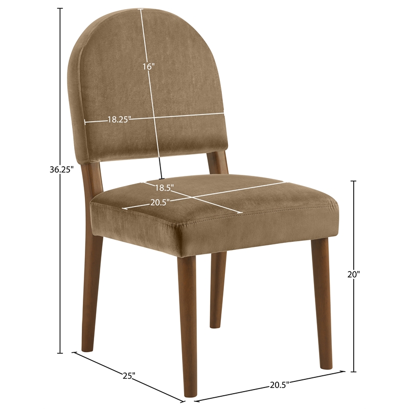 Meridian Furniture Varinelle Beige Velvet Upholstered Dining Chair (Set of 2)