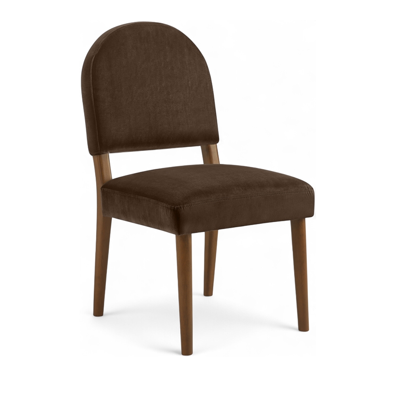 Meridian Furniture Varinelle Brown Velvet Upholstered Dining Chair (Set of 2)