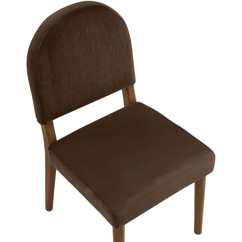 Meridian Furniture Varinelle Brown Velvet Upholstered Dining Chair (Set of 2)