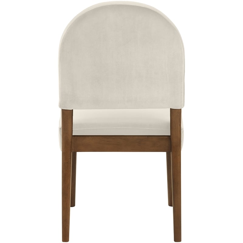 Meridian Furniture Varinelle Cream Velvet Upholstered Dining Chair (Set of 2)