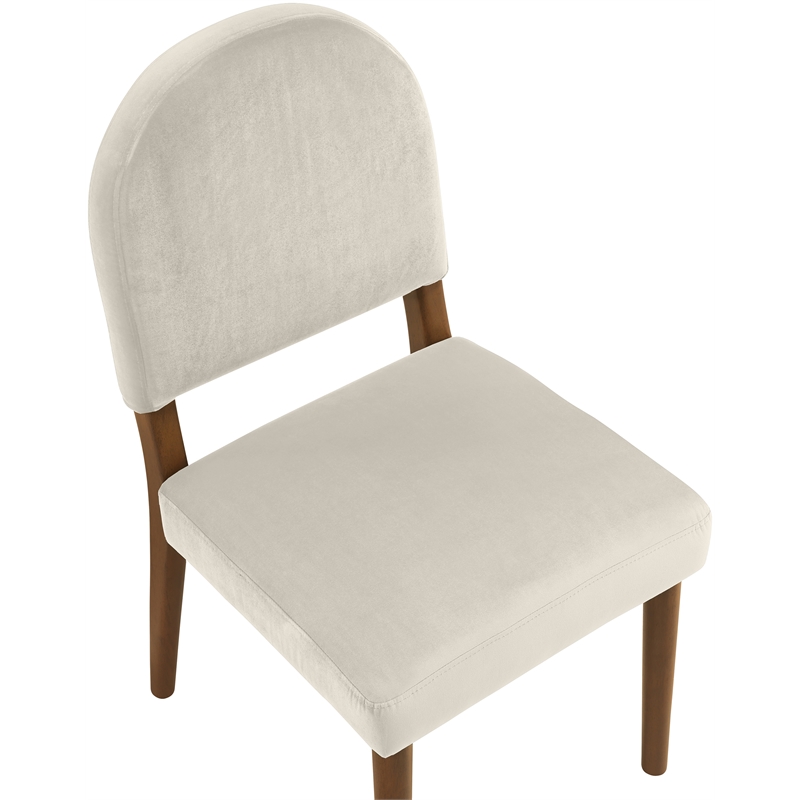 Meridian Furniture Varinelle Cream Velvet Upholstered Dining Chair (Set of 2)
