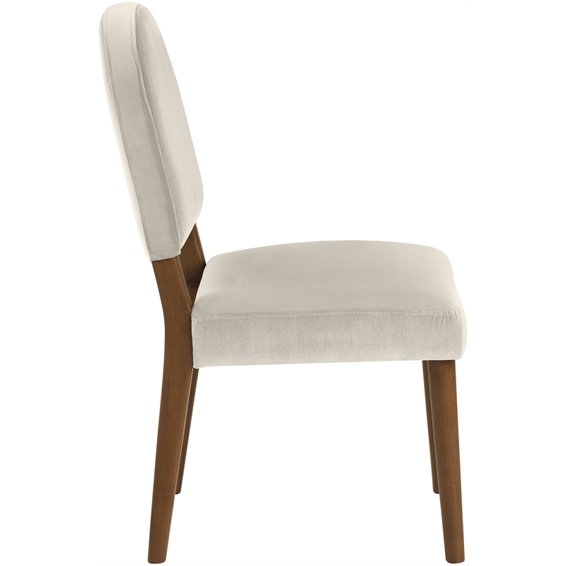 Meridian Furniture Varinelle Cream Velvet Upholstered Dining Chair (Set of 2)