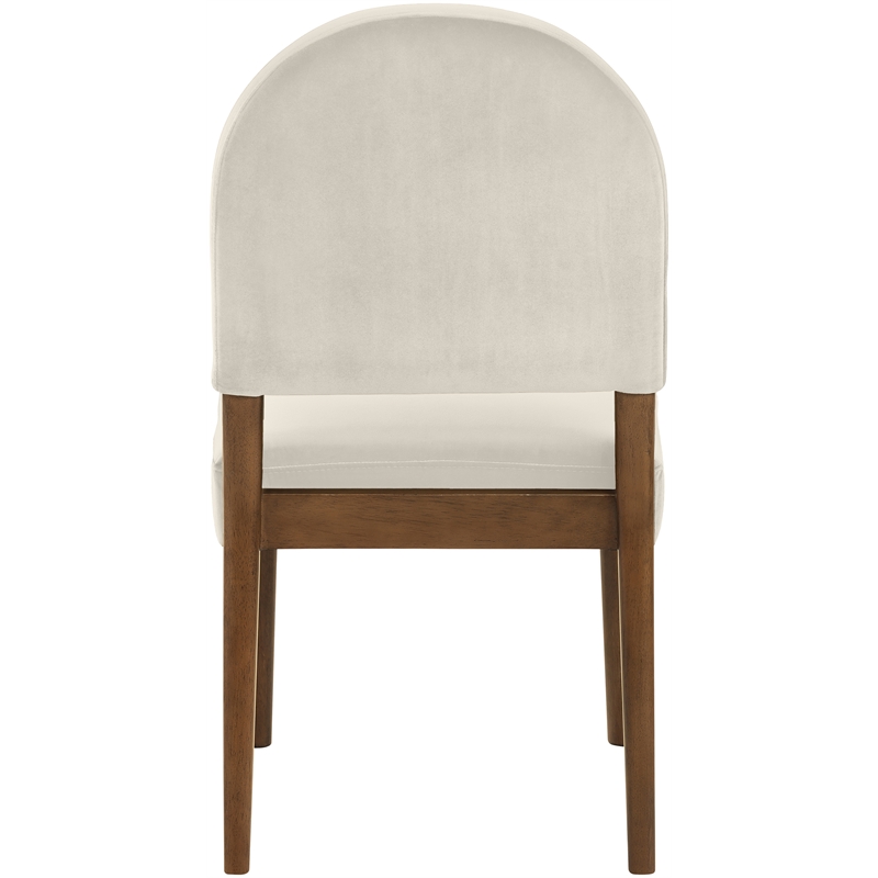 Meridian Furniture Varinelle Cream Velvet Upholstered Dining Chair (Set of 2)