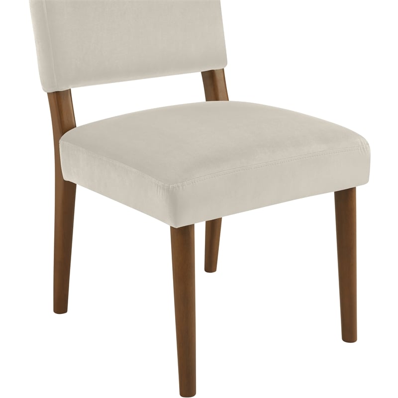 Meridian Furniture Varinelle Cream Velvet Upholstered Dining Chair (Set of 2)