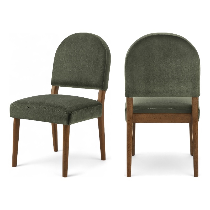 Meridian Furniture Varinelle Green Velvet Upholstered Dining Chair (Set of 2)