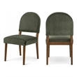 Meridian Furniture Varinelle Green Velvet Upholstered Dining Chair (Set of 2)