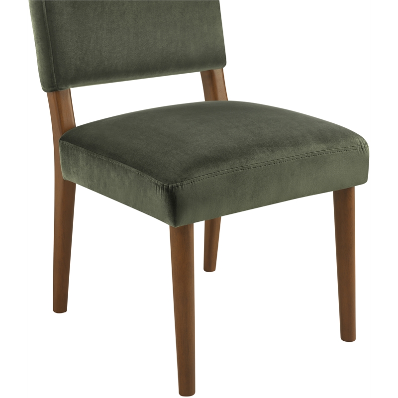 Meridian Furniture Varinelle Green Velvet Upholstered Dining Chair (Set of 2)