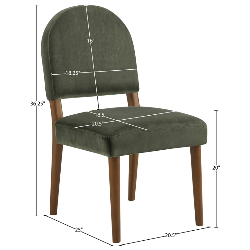 Meridian Furniture Varinelle Green Velvet Upholstered Dining Chair (Set of 2)