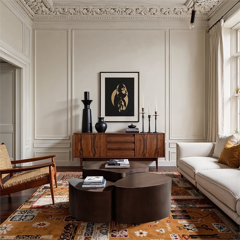 Meridian Furniture Banyan Brown Iron Coffee Table