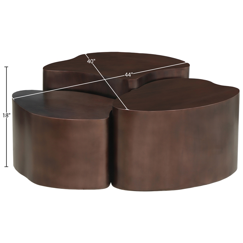 Meridian Furniture Banyan Brown Iron Coffee Table