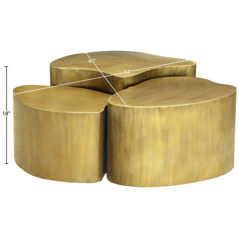 Meridian Furniture Banyan Gold Iron Coffee Table