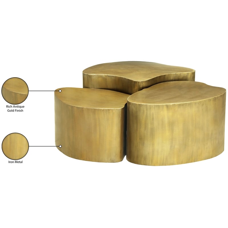 Meridian Furniture Banyan Gold Iron Coffee Table
