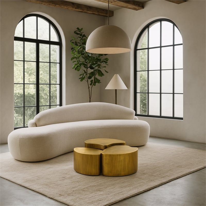 Meridian Furniture Banyan Gold Iron Coffee Table