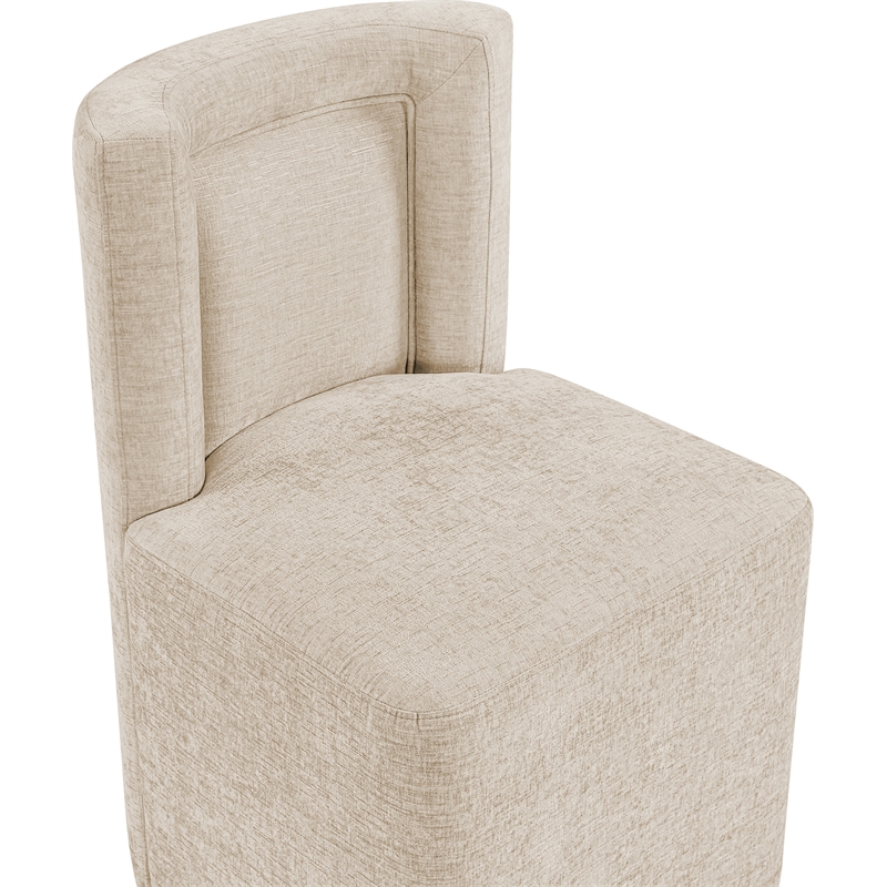 Meridian Furniture Duvina Beige Chenille Fabric Dining Chair