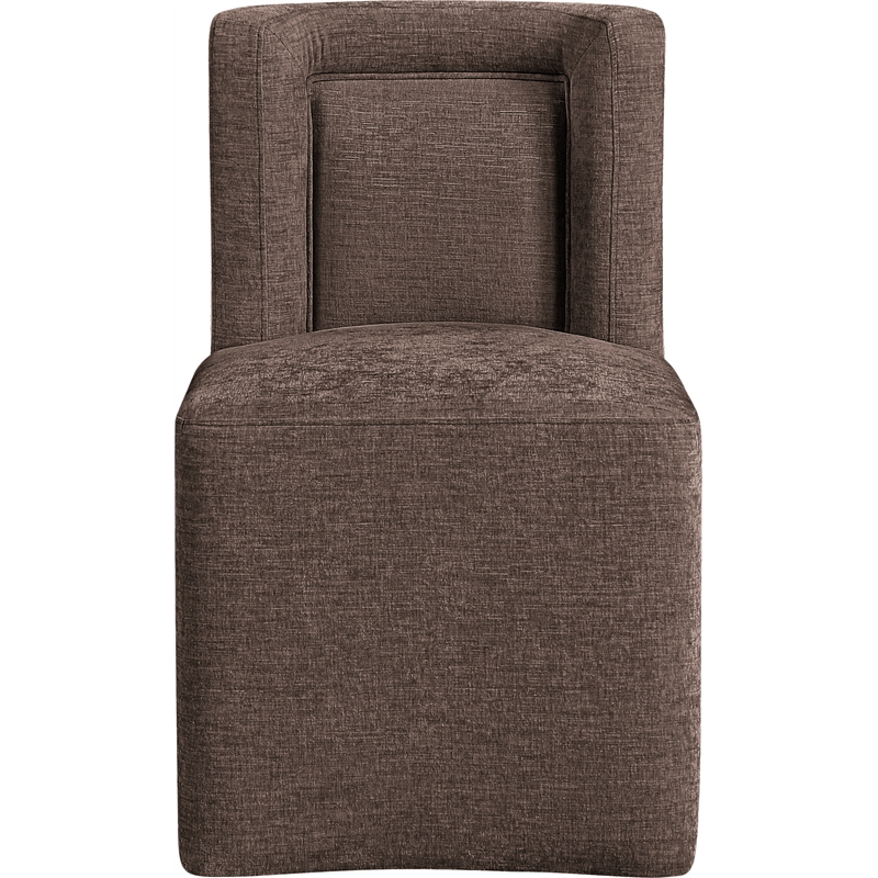 Meridian Furniture Duvina Brown Chenille Fabric Dining Chair
