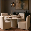 Meridian Furniture Duvina Cream Chenille Fabric Dining Chair