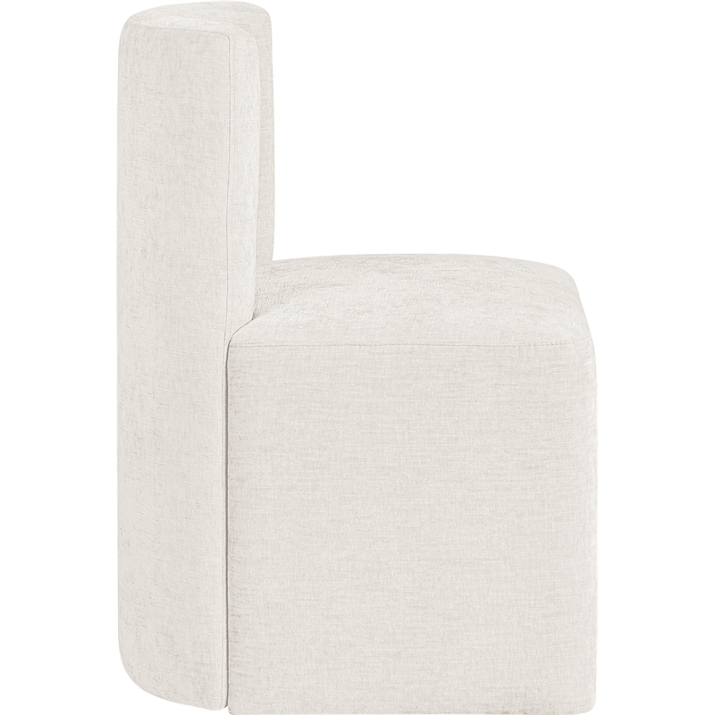 Meridian Furniture Duvina Cream Chenille Fabric Dining Chair