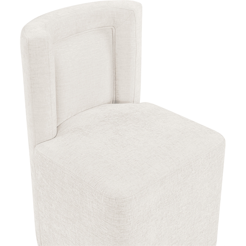 Meridian Furniture Duvina Cream Chenille Fabric Dining Chair