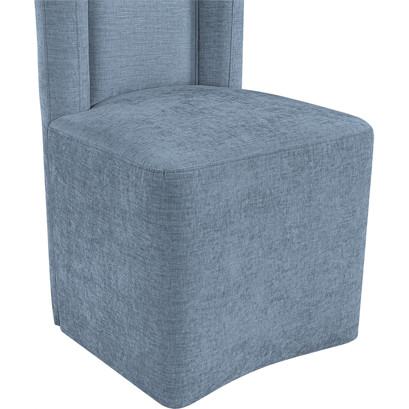 Meridian Furniture Duvina Light Blue Chenille Fabric Dining Chair