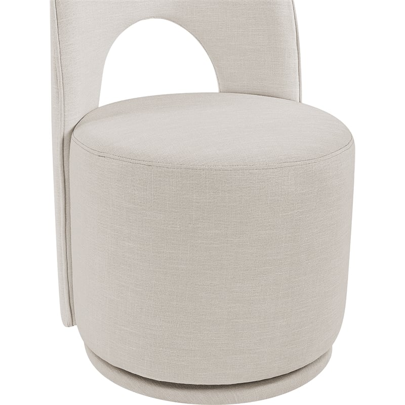 Meridian Furniture Cirelle Beige Linen Textured FabricDining Chair (Set of 2)