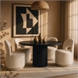 Meridian Furniture Cirelle Cream Linen Textured FabricDining Chair (Set of 2)