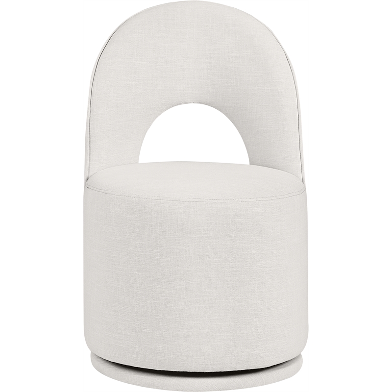 Meridian Furniture Cirelle Cream Linen Textured FabricDining Chair (Set of 2)