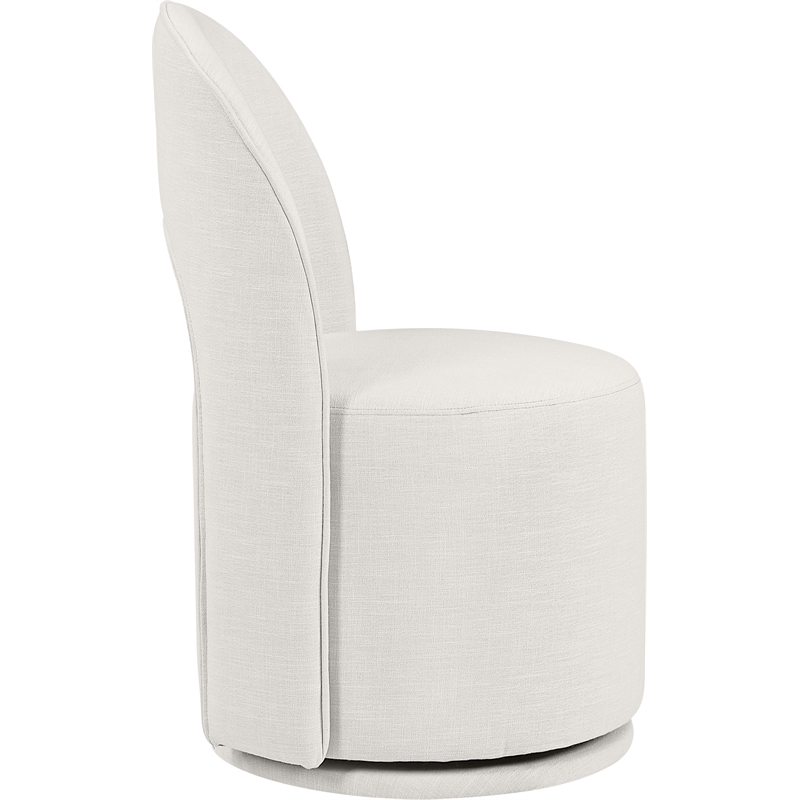 Meridian Furniture Cirelle Cream Linen Textured FabricDining Chair (Set of 2)