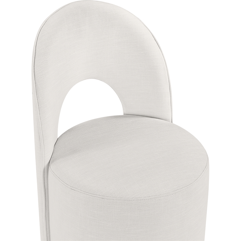 Meridian Furniture Cirelle Cream Linen Textured FabricDining Chair (Set of 2)