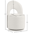 Meridian Furniture Cirelle Cream Linen Textured FabricDining Chair (Set of 2)
