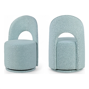 Meridian Furniture Cirelle Lt Blue Linen Textured FabricDining Chair (Set of 2)