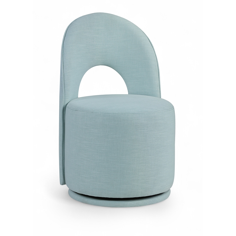Meridian Furniture Cirelle Lt Blue Linen Textured FabricDining Chair (Set of 2)