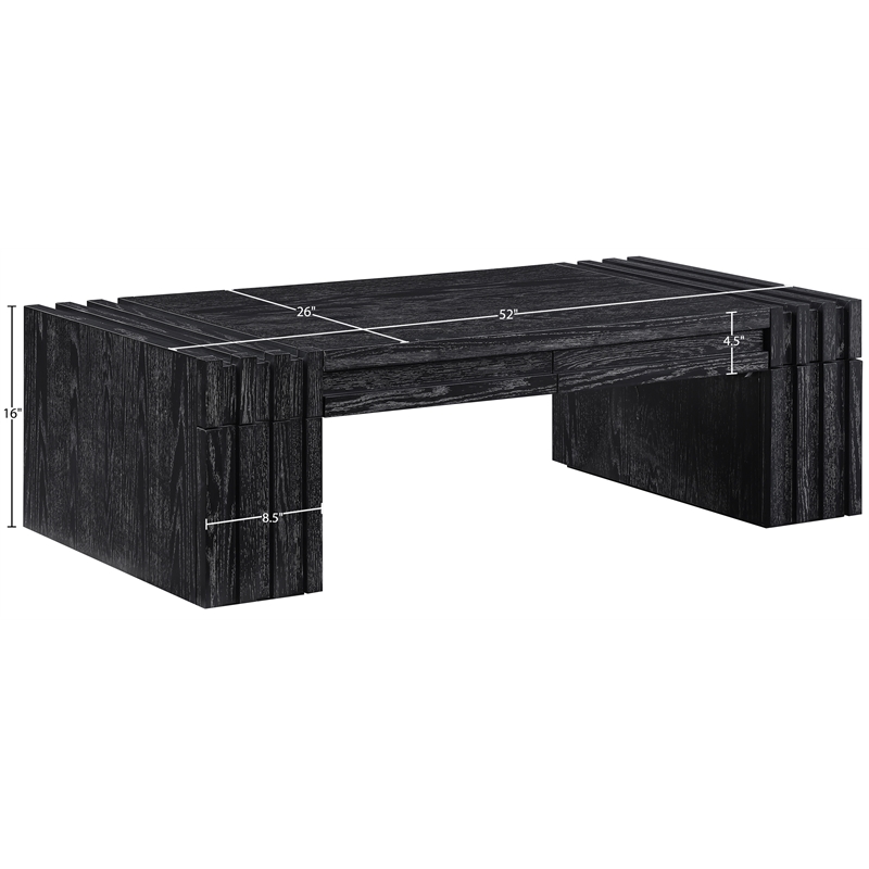 Meridian Furniture Stanton Black Solid Wood Coffee Table
